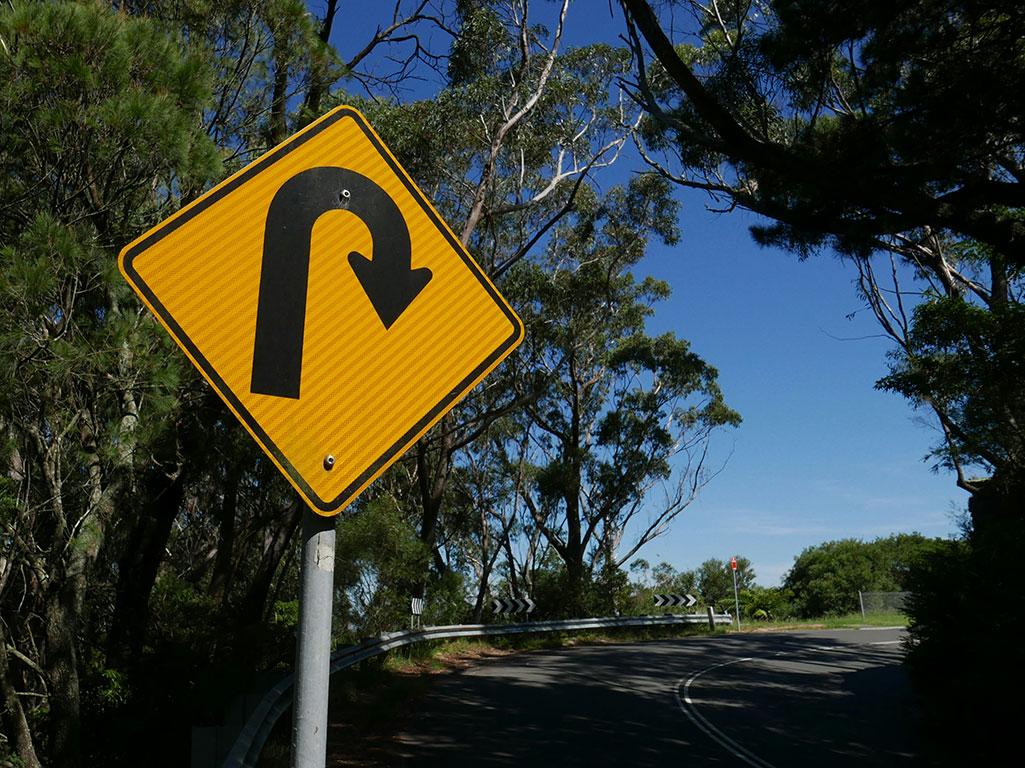 U turn sign